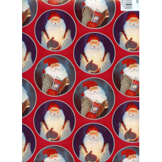 Gift Wrap  Nisse on Red 23"x72"
